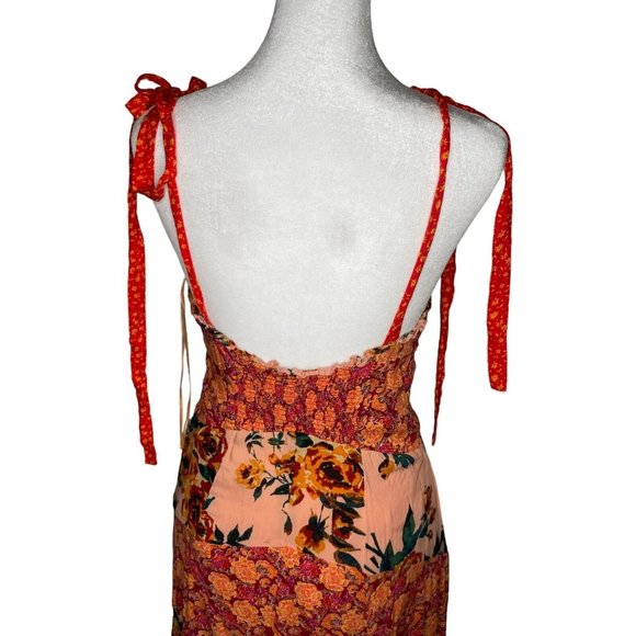 Free People Floral Patchwork Maxi Dress - Pink and Peach - Picture 7 of 10